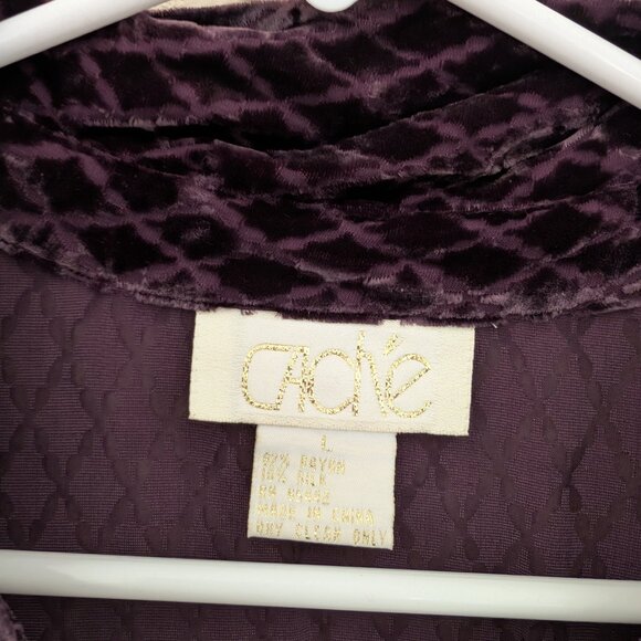 Vintage Cache Velvet Blouse Silk Button Up Size L Gold Label - Picture 3 of 5